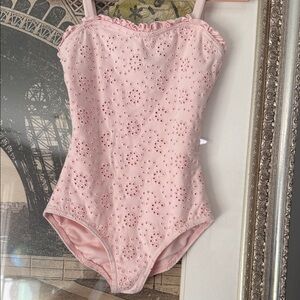 Capezio Pink Eyelet One-Piece leotard